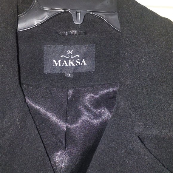 MAKSA Wool Cashmere Coat NWOT Sz. 14 - Picture 9 of 9